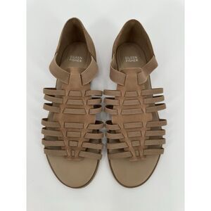 Eileen Fisher Rato Elastic Gladiator Sandals Honey‎ Nubuck Women's Size 11